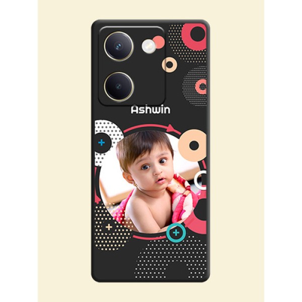 Multicoloured Round Image On Space Black Custom Soft Matte Mobile Back Cover - Vivo Y300 Plus 5G