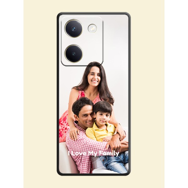 Full Single Pic Upload With Text On Space Black Custom Soft Matte Mobile Back Cover - Vivo Y300 Plus 5G Full Single Pic Upload With Text On Space Black Custom Soft Matte Mobile Back Cover - Vivo Y300 Plus 5G