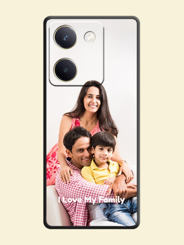 Full Single Pic Upload With Text On Space Black Custom Soft Matte Mobile Back Cover - Vivo Y300 Plus 5G