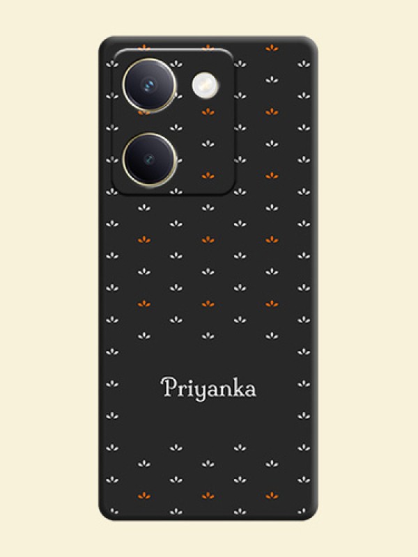 Simple Pattern With Custom Text On Space Black Custom Soft Matte Mobile Back Cover - Vivo Y300 Plus 5G