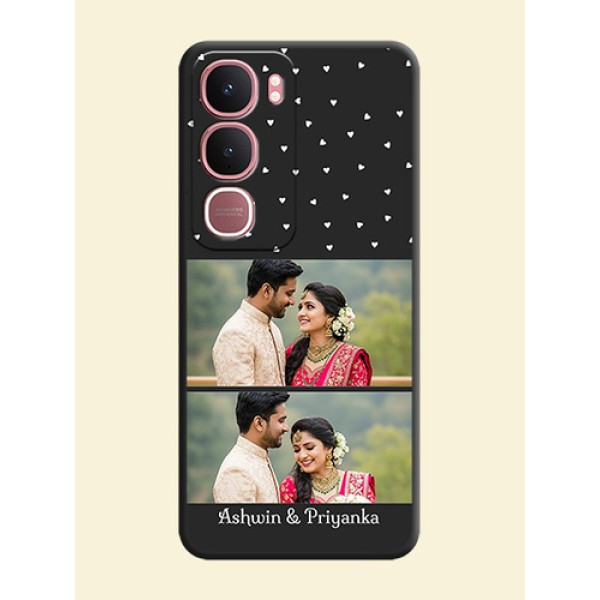 Miniature Love Symbols with Name On Space Black Custom Soft Matte Mobile Back Cover - Vivo Y31 5G Miniature Love Symbols with Name On Space Black Custom Soft Matte Mobile Back Cover - Vivo Y31 5G