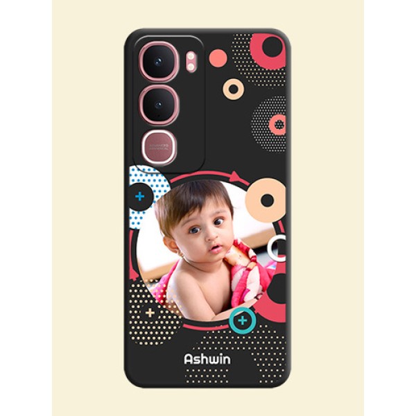 Multicoloured Round Image On Space Black Custom Soft Matte Mobile Back Cover - Vivo Y31 5G