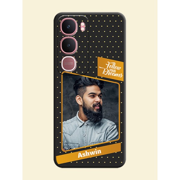 Follow Your Dreams with White Dots On Space Black Custom Soft Matte Mobile Back Cover - Vivo Y31 5G