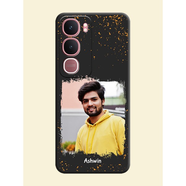 Spray Free Design on Photo On Space Black Custom Soft Matte Mobile Back Cover - Vivo Y31 5G Spray Free Design on Photo On Space Black Custom Soft Matte Mobile Back Cover - Vivo Y31 5G