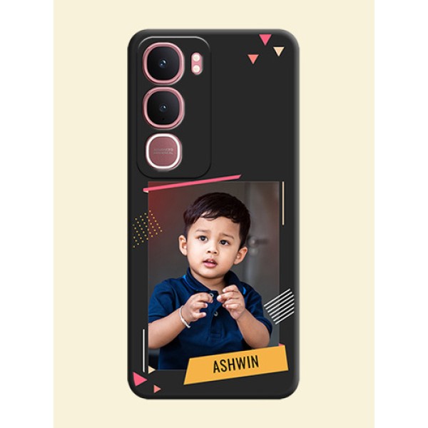 Photo Frame with Triangle Small Dots on Photo On Space Black Custom Soft Matte Mobile Back Cover - Vivo Y31 5G Photo Frame with Triangle Small Dots on Photo On Space Black Custom Soft Matte Mobile Back Cover - Vivo Y31 5G