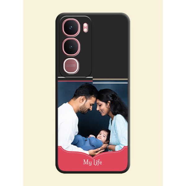 Classic Plain Design with Name On Space Black Custom Soft Matte Mobile Back Cover - Vivo Y31 5G Classic Plain Design with Name On Space Black Custom Soft Matte Mobile Back Cover - Vivo Y31 5G