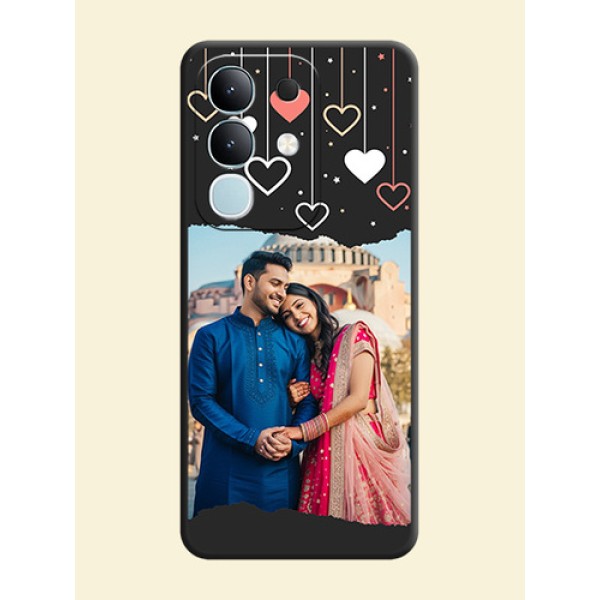 Love Hangings with Splash Wave Picture On Space Black Custom Soft Matte Mobile Back Cover - Vivo Y31 Pro 5G Love Hangings with Splash Wave Picture On Space Black Custom Soft Matte Mobile Back Cover - Vivo Y31 Pro 5G
