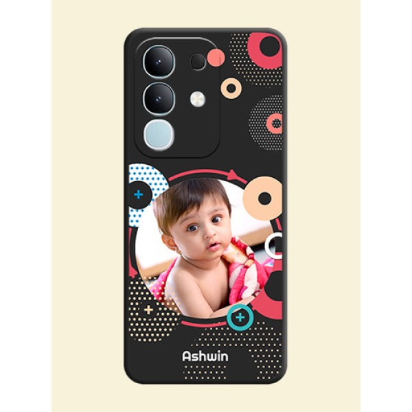 Multicoloured Round Image On Space Black Custom Soft Matte Mobile Back Cover - Vivo Y31 Pro 5G