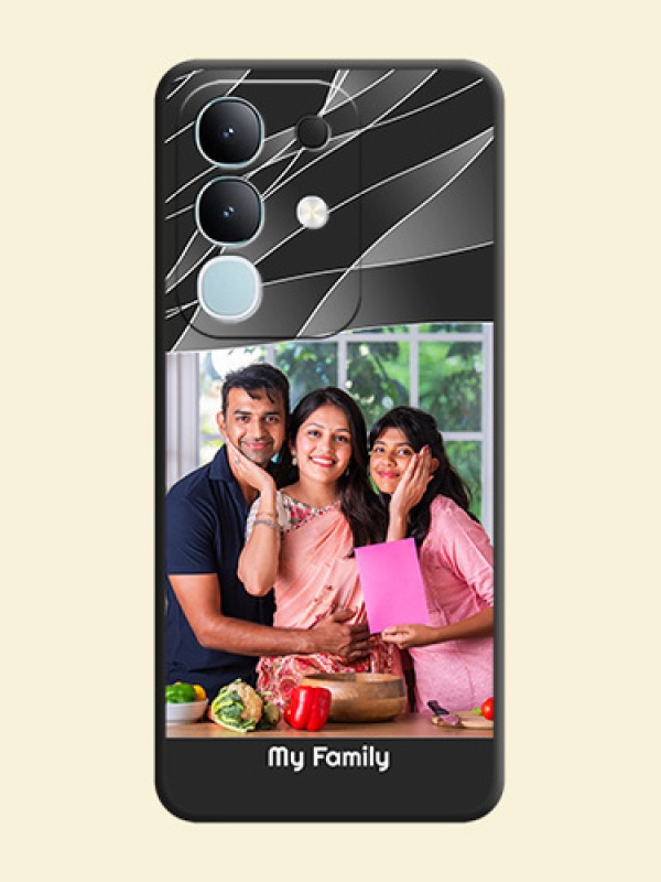 Mixed Wave Lines on Photo On Space Black Custom Soft Matte Mobile Back Cover - Vivo Y31 Pro 5G