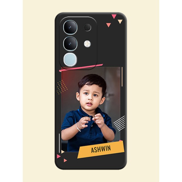 Photo Frame with Triangle Small Dots on Photo On Space Black Custom Soft Matte Mobile Back Cover - Vivo Y31 Pro 5G Photo Frame with Triangle Small Dots on Photo On Space Black Custom Soft Matte Mobile Back Cover - Vivo Y31 Pro 5G