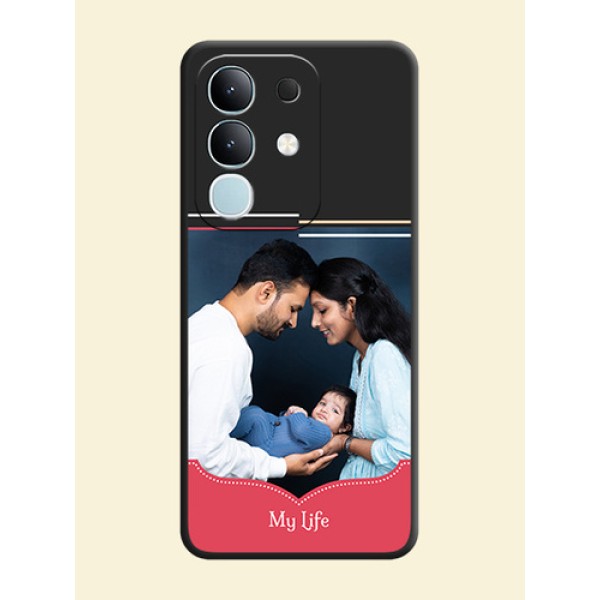 Classic Plain Design with Name On Space Black Custom Soft Matte Mobile Back Cover - Vivo Y31 Pro 5G Classic Plain Design with Name On Space Black Custom Soft Matte Mobile Back Cover - Vivo Y31 Pro 5G