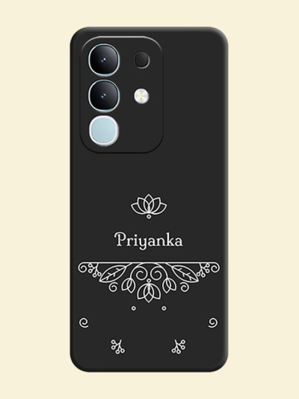 Lotus Garden Custom Text On Space Black Custom Soft Matte Mobile Back Cover - Vivo Y31 Pro 5G