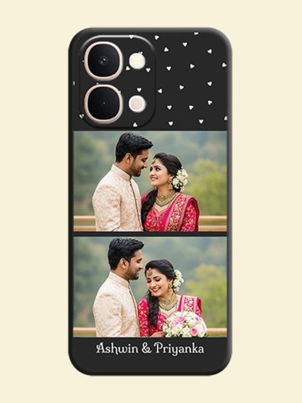 Miniature Love Symbols with Name On Space Black Custom Soft Matte Mobile Back Cover - Vivo Y31t 5G
