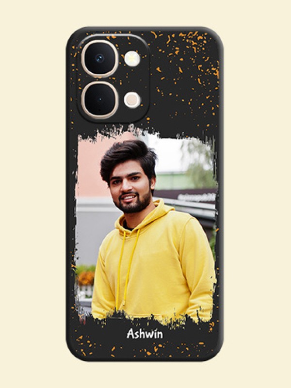 Spray Free Design on Photo On Space Black Custom Soft Matte Mobile Back Cover - Vivo Y31t 5G
