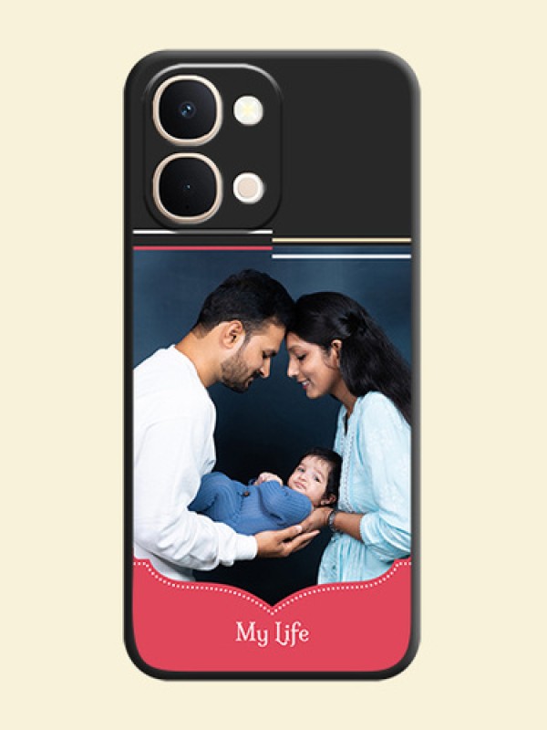 Classic Plain Design with Name On Space Black Custom Soft Matte Mobile Back Cover - Vivo Y31t 5G