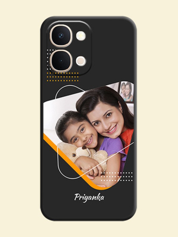 Yellow Triangle on Photo On Space Black Custom Soft Matte Mobile Back Cover - Vivo Y31t 5G