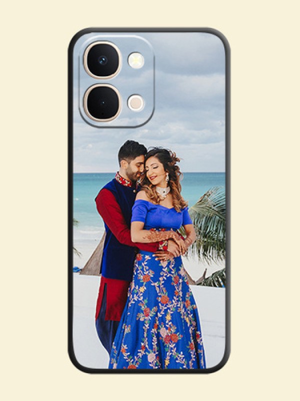 Full Single Pic Upload On Space Black Custom Soft Matte Mobile Back Cover - Vivo Y31t 5G