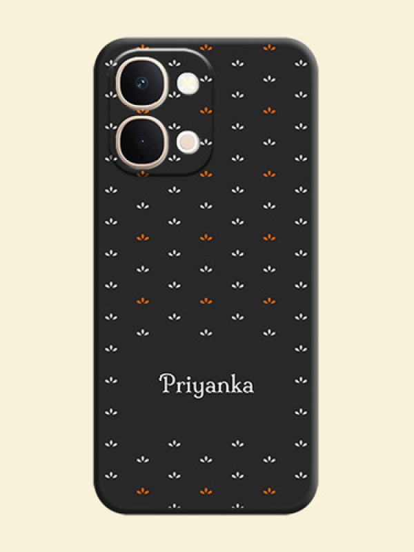 Simple Pattern With Custom Text On Space Black Custom Soft Matte Mobile Back Cover - Vivo Y31t 5G