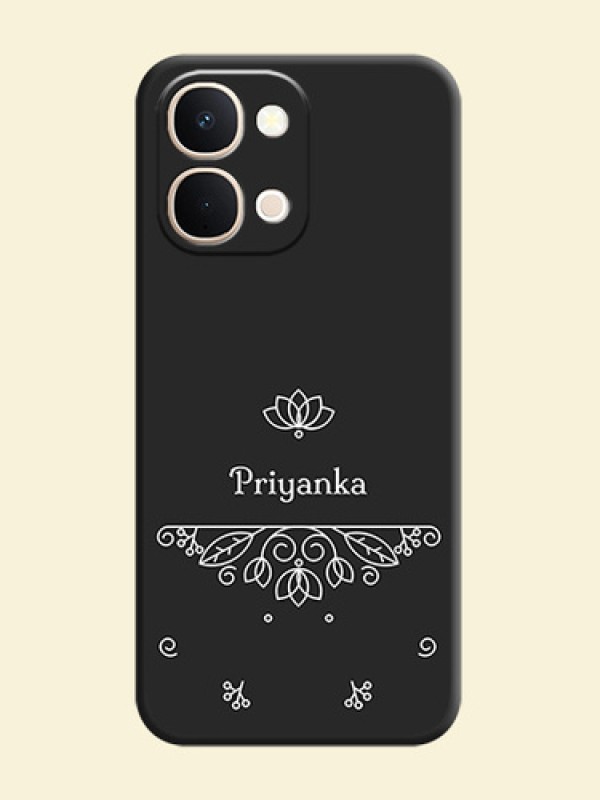 Lotus Garden Custom Text On Space Black Custom Soft Matte Mobile Back Cover - Vivo Y31t 5G