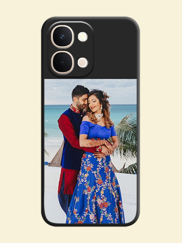 Image Upload With Space Black Color On Custom Soft Matte Mobile Back Cover - Vivo Y31t 5G