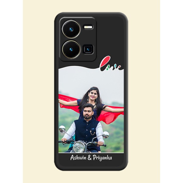 Fall in Love Pattern with Picture on Photo on Space Black Soft Matte Mobile Case - Vivo Y35 Fall in Love Pattern with Picture on Photo on Space Black Soft Matte Mobile Case - Vivo Y35