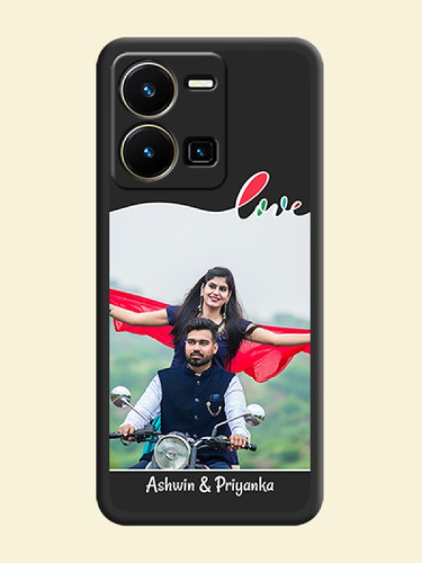 Fall in Love Pattern with Picture on Photo on Space Black Soft Matte Mobile Case - Vivo Y35
