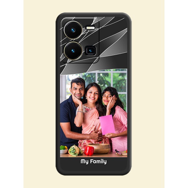 Mixed Wave Lines on Photo on Space Black Soft Matte Mobile Cover - Vivo Y35 Mixed Wave Lines on Photo on Space Black Soft Matte Mobile Cover - Vivo Y35