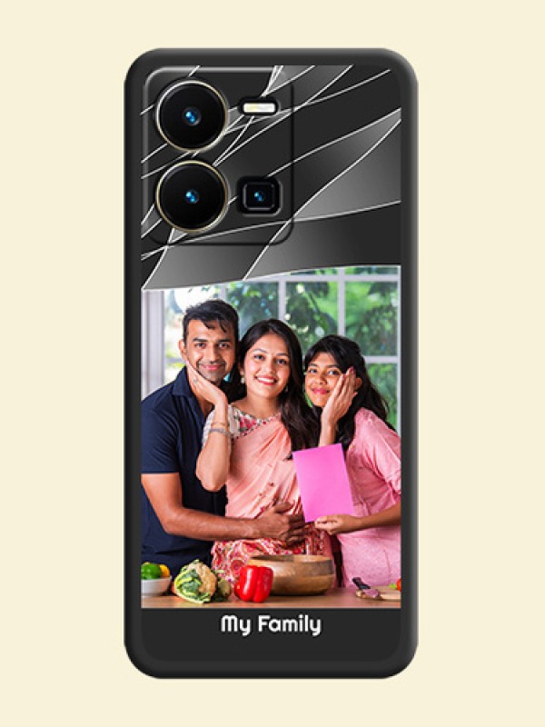 Mixed Wave Lines on Photo on Space Black Soft Matte Mobile Cover - Vivo Y35