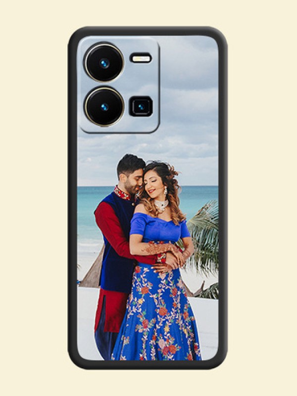 Full Single Pic Upload On Space Black Personalized Soft Matte Phone Covers -Vivo Y35