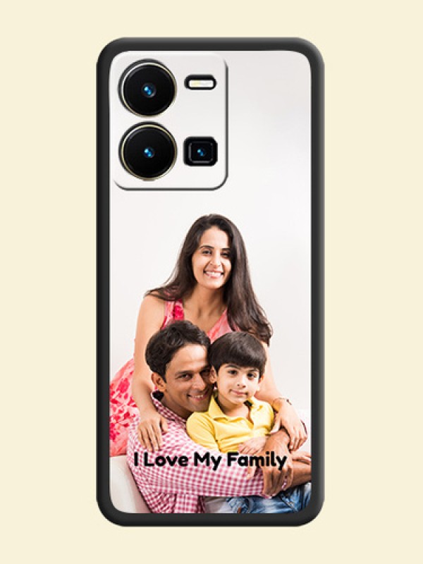 Full Single Pic Upload With Text On Space Black Personalized Soft Matte Phone Covers -Vivo Y35