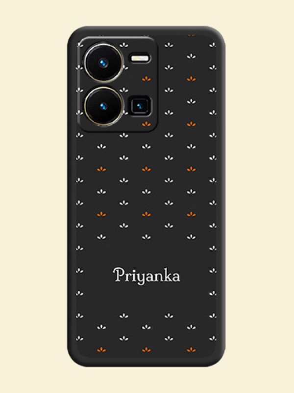Simple Pattern With Custom Text On Space Black Personalized Soft Matte Phone Covers -Vivo Y35