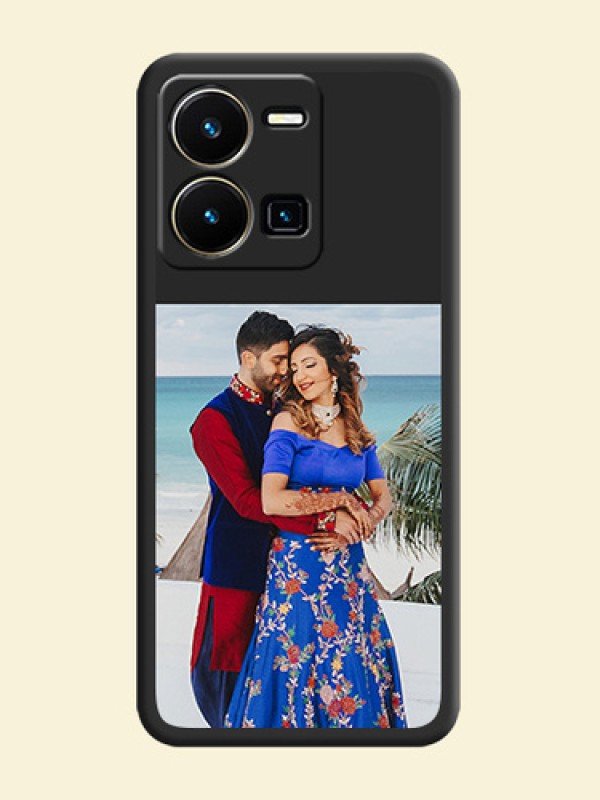 Image Upload With Space Black Color On Custom Soft Matte Mobile Back Cover - Vivo Y35
