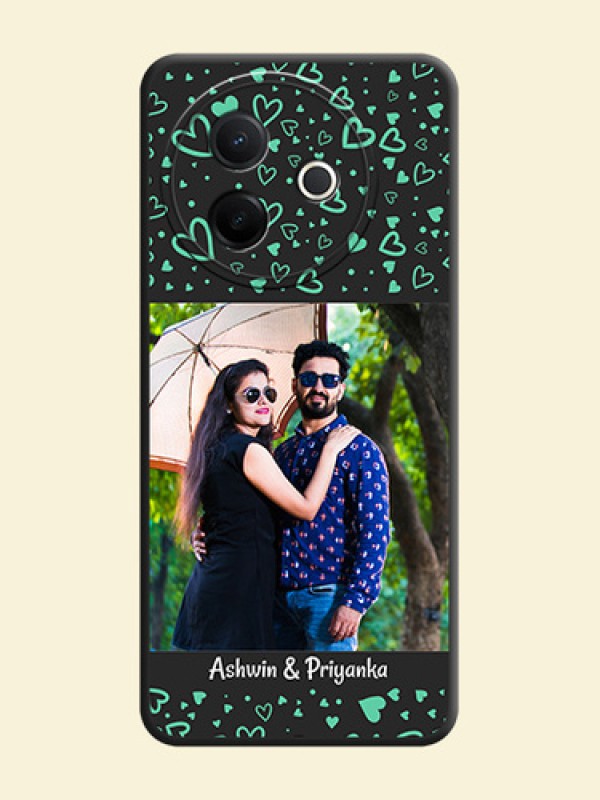 Sea Green Indefinite Love Pattern on Photo On Space Black Custom Soft Matte Mobile Back Cover - Vivo Y39 5G