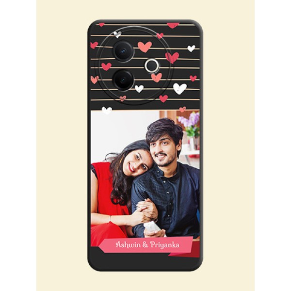 Love Pattern with Name on Pink Ribbon on Photo On Space Black Custom Soft Matte Mobile Back Cover - Vivo Y39 5G Love Pattern with Name on Pink Ribbon on Photo On Space Black Custom Soft Matte Mobile Back Cover - Vivo Y39 5G