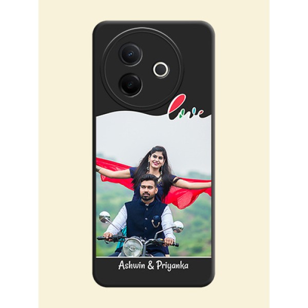 Fall in Love Pattern with Picture on Photo On Space Black Custom Soft Matte Mobile Back Cover - Vivo Y39 5G Fall in Love Pattern with Picture on Photo On Space Black Custom Soft Matte Mobile Back Cover - Vivo Y39 5G