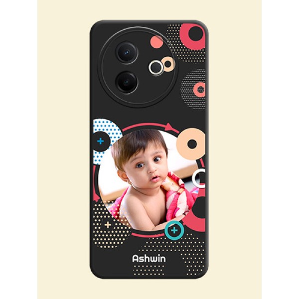 Multicoloured Round Image On Space Black Custom Soft Matte Mobile Back Cover - Vivo Y39 5G