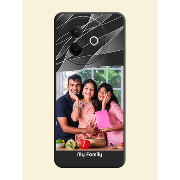 Mixed Wave Lines on Photo On Space Black Custom Soft Matte Mobile Back Cover - Vivo Y39 5G Mixed Wave Lines on Photo On Space Black Custom Soft Matte Mobile Back Cover - Vivo Y39 5G