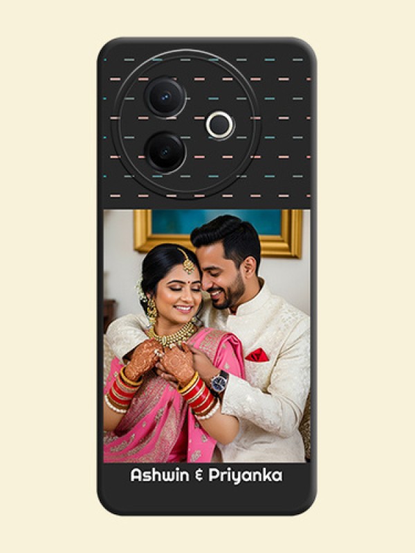 Line Pattern Design with Text On Space Black Custom Soft Matte Mobile Back Cover - Vivo Y39 5G