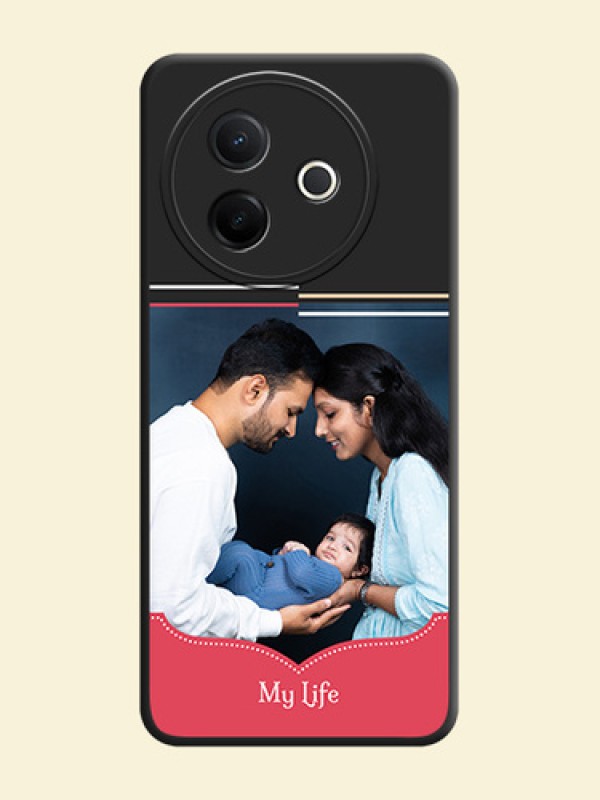 Classic Plain Design with Name On Space Black Custom Soft Matte Mobile Back Cover - Vivo Y39 5G