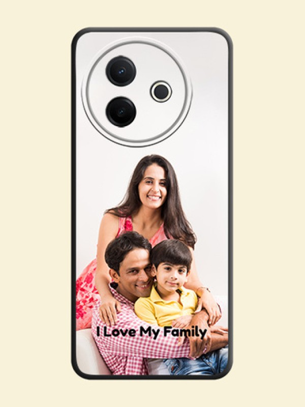 Full Single Pic Upload With Text On Space Black Custom Soft Matte Mobile Back Cover - Vivo Y39 5G