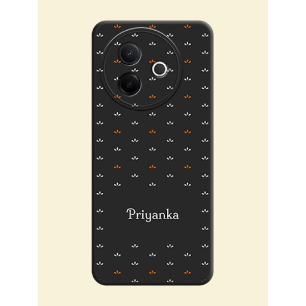 Simple Pattern With Custom Text On Space Black Custom Soft Matte Mobile Back Cover - Vivo Y39 5G Simple Pattern With Custom Text On Space Black Custom Soft Matte Mobile Back Cover - Vivo Y39 5G