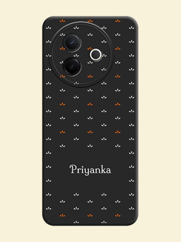 Simple Pattern With Custom Text On Space Black Custom Soft Matte Mobile Back Cover - Vivo Y39 5G