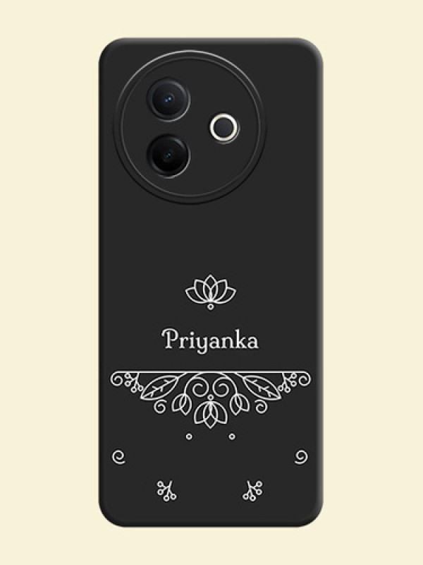 Lotus Garden Custom Text On Space Black Custom Soft Matte Mobile Back Cover - Vivo Y39 5G