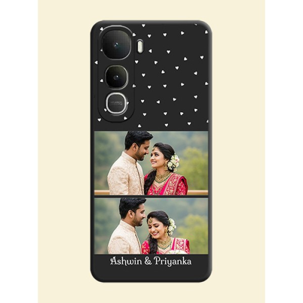 Miniature Love Symbols with Name On Space Black Custom Soft Matte Mobile Back Cover - Vivo Y400 5G Miniature Love Symbols with Name On Space Black Custom Soft Matte Mobile Back Cover - Vivo Y400 5G