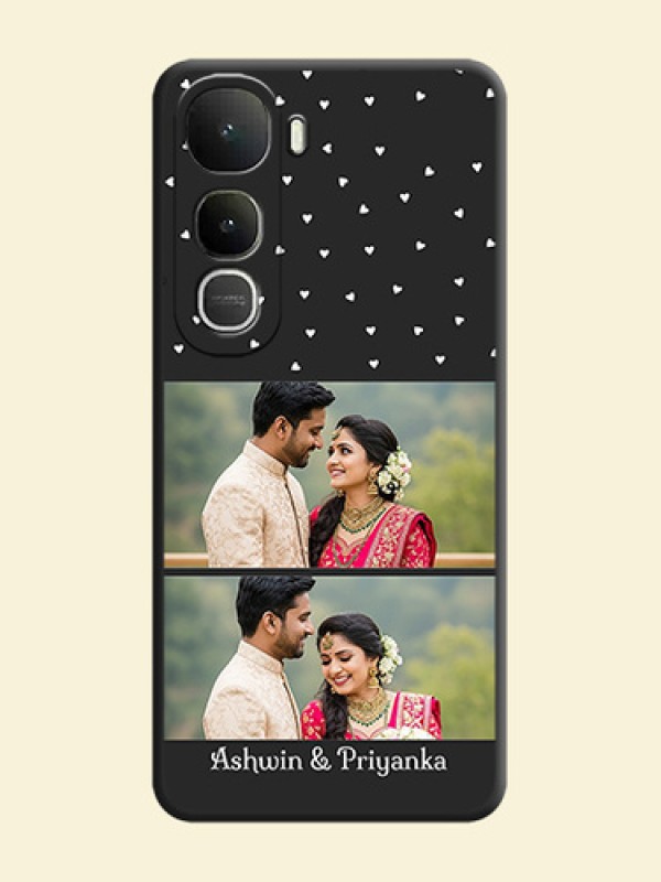 Miniature Love Symbols with Name On Space Black Custom Soft Matte Mobile Back Cover - Vivo Y400 5G