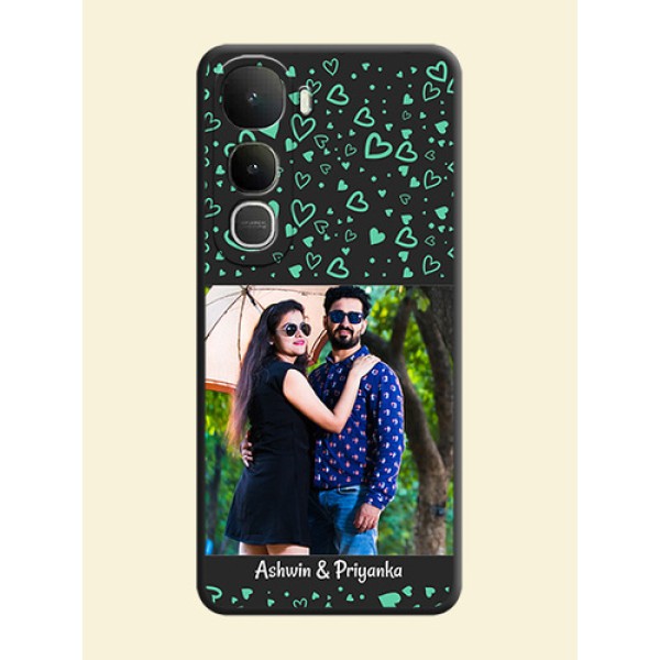 Sea Green Indefinite Love Pattern on Photo On Space Black Custom Soft Matte Mobile Back Cover - Vivo Y400 5G Sea Green Indefinite Love Pattern on Photo On Space Black Custom Soft Matte Mobile Back Cover - Vivo Y400 5G