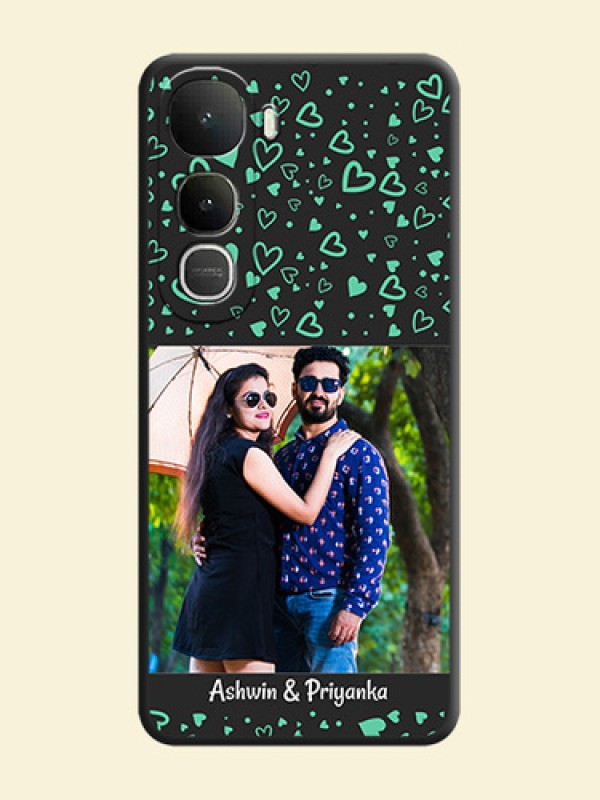 Sea Green Indefinite Love Pattern on Photo On Space Black Custom Soft Matte Mobile Back Cover - Vivo Y400 5G