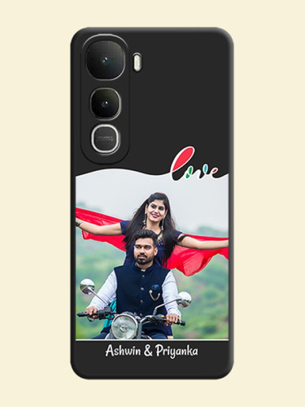 Fall in Love Pattern with Picture on Photo On Space Black Custom Soft Matte Mobile Back Cover - Vivo Y400 5G