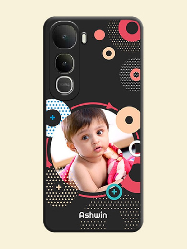 Multicoloured Round Image On Space Black Custom Soft Matte Mobile Back Cover - Vivo Y400 5G