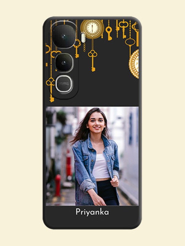 Decorative Design with Text On Space Black Custom Soft Matte Mobile Back Cover - Vivo Y400 5G
